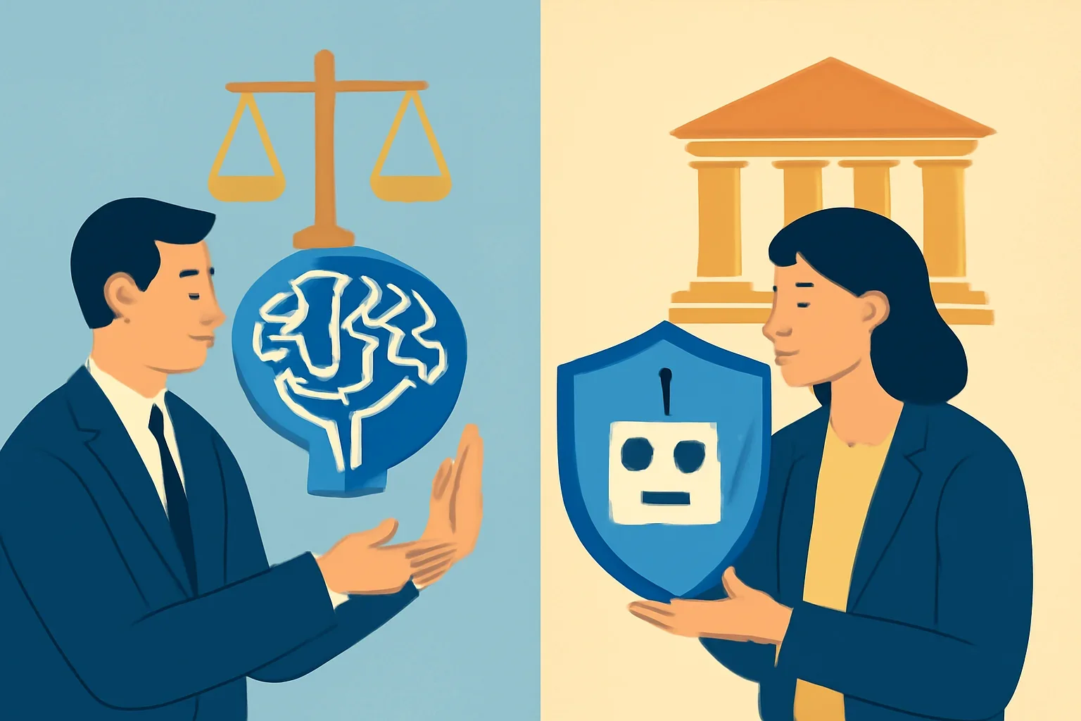 Illustration supporting the article AI Ethics vs AI Governance: What Is the Difference?.