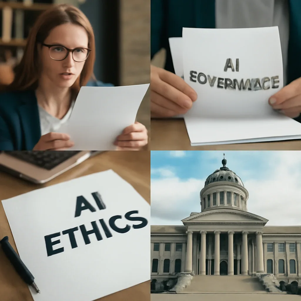 Supporting visual for AI Ethics vs AI Governance: What Is the Difference? showing people, documents or places tied to the topic.