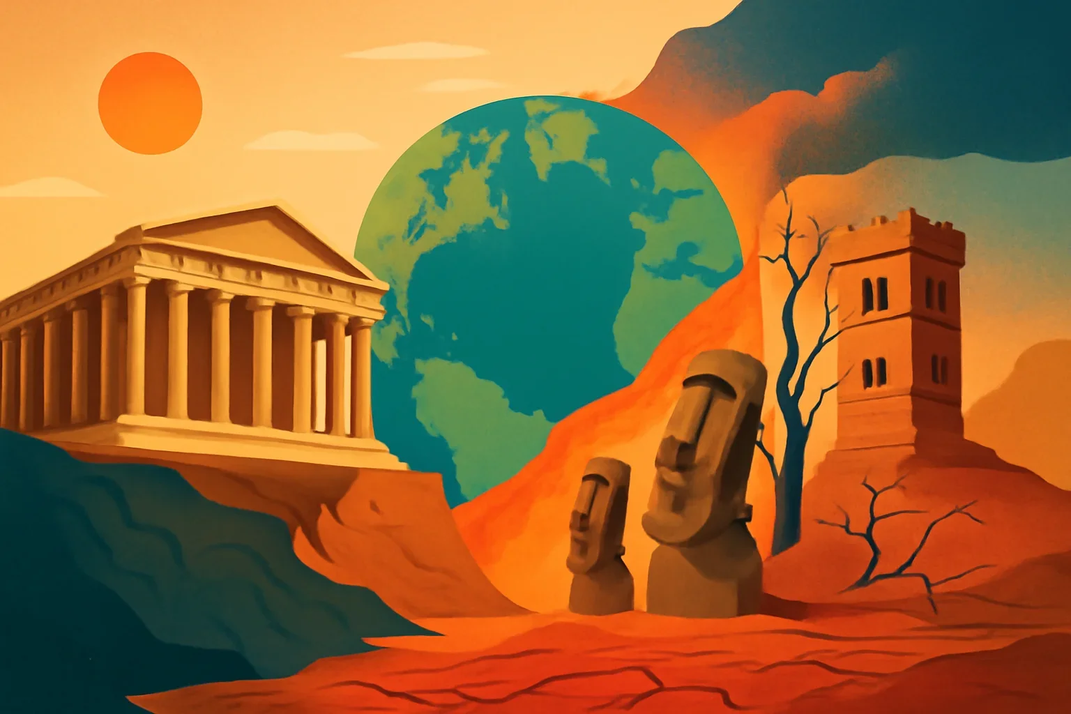 Illustration supporting the article How Climate Change Threatens World Heritage.