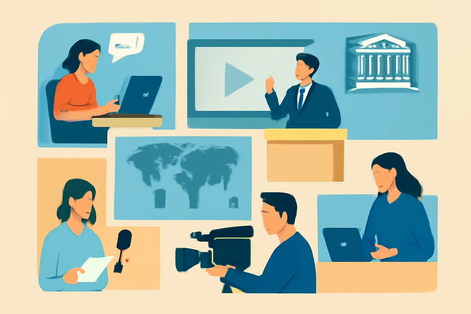 Illustration supporting the article How the UNESCO Newsroom Is Structured.