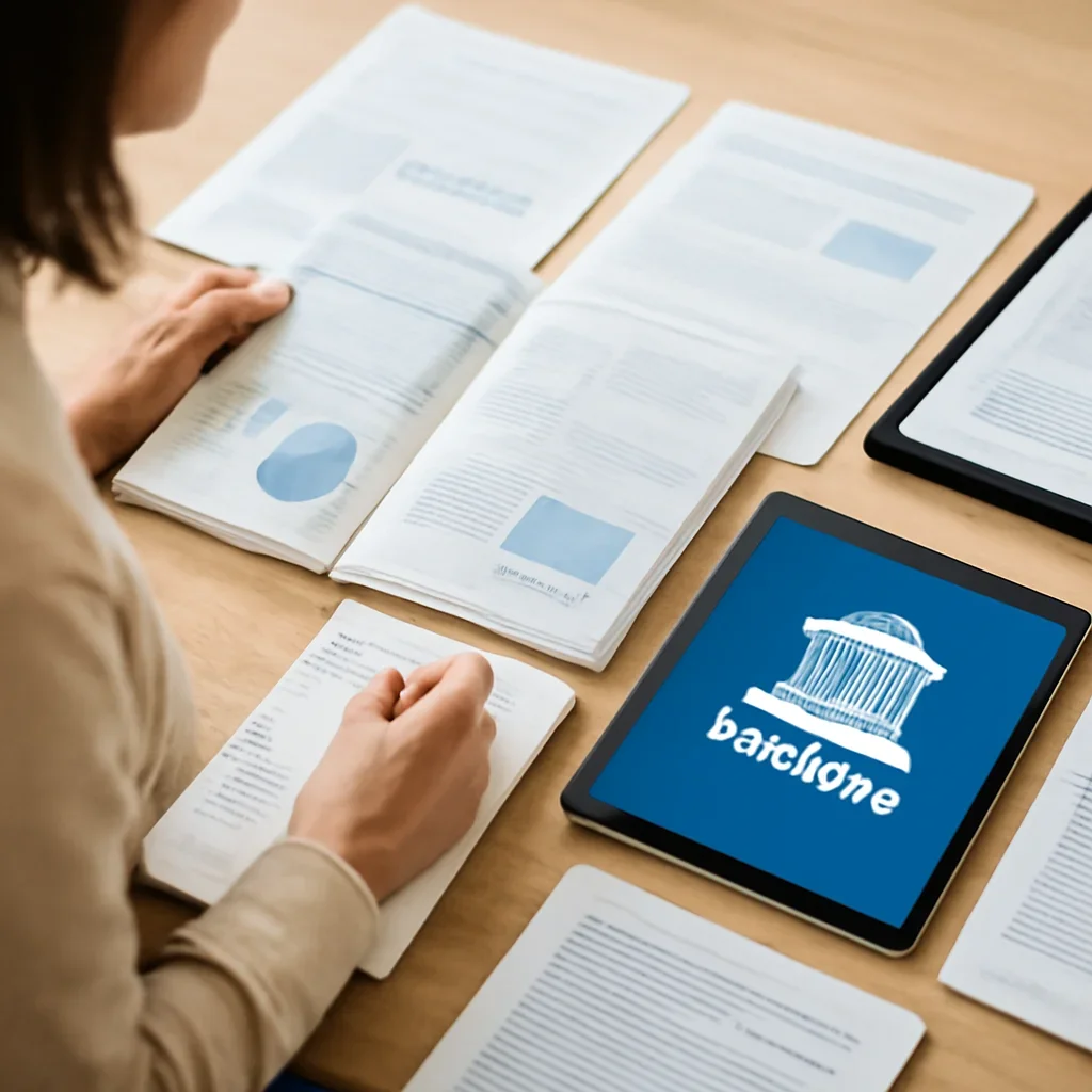 Editorial reading scene tied to How the UNESCO Newsroom Is Structured with notes, reports or research material.