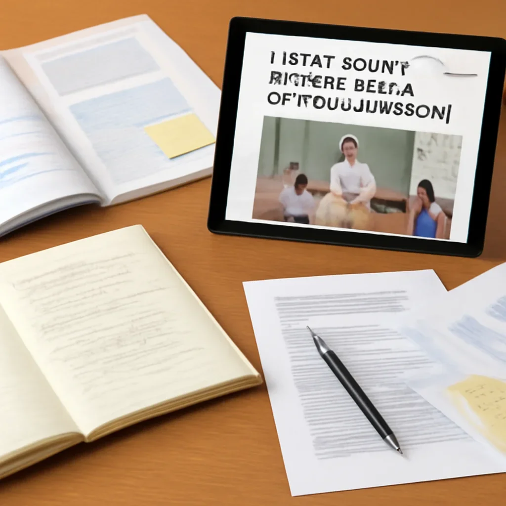 Editorial reading scene tied to How to Use UNESCO News in the Classroom with notes, reports or research material.
