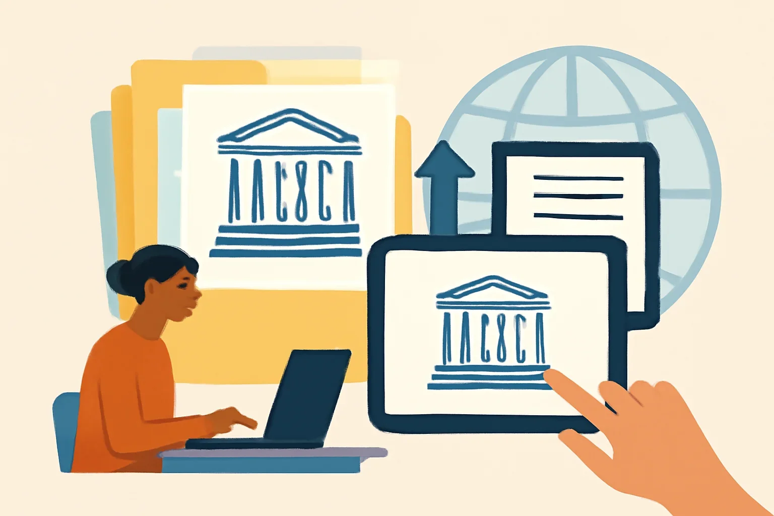 Illustration supporting the article How UNESCO Archives Are Being Digitized.