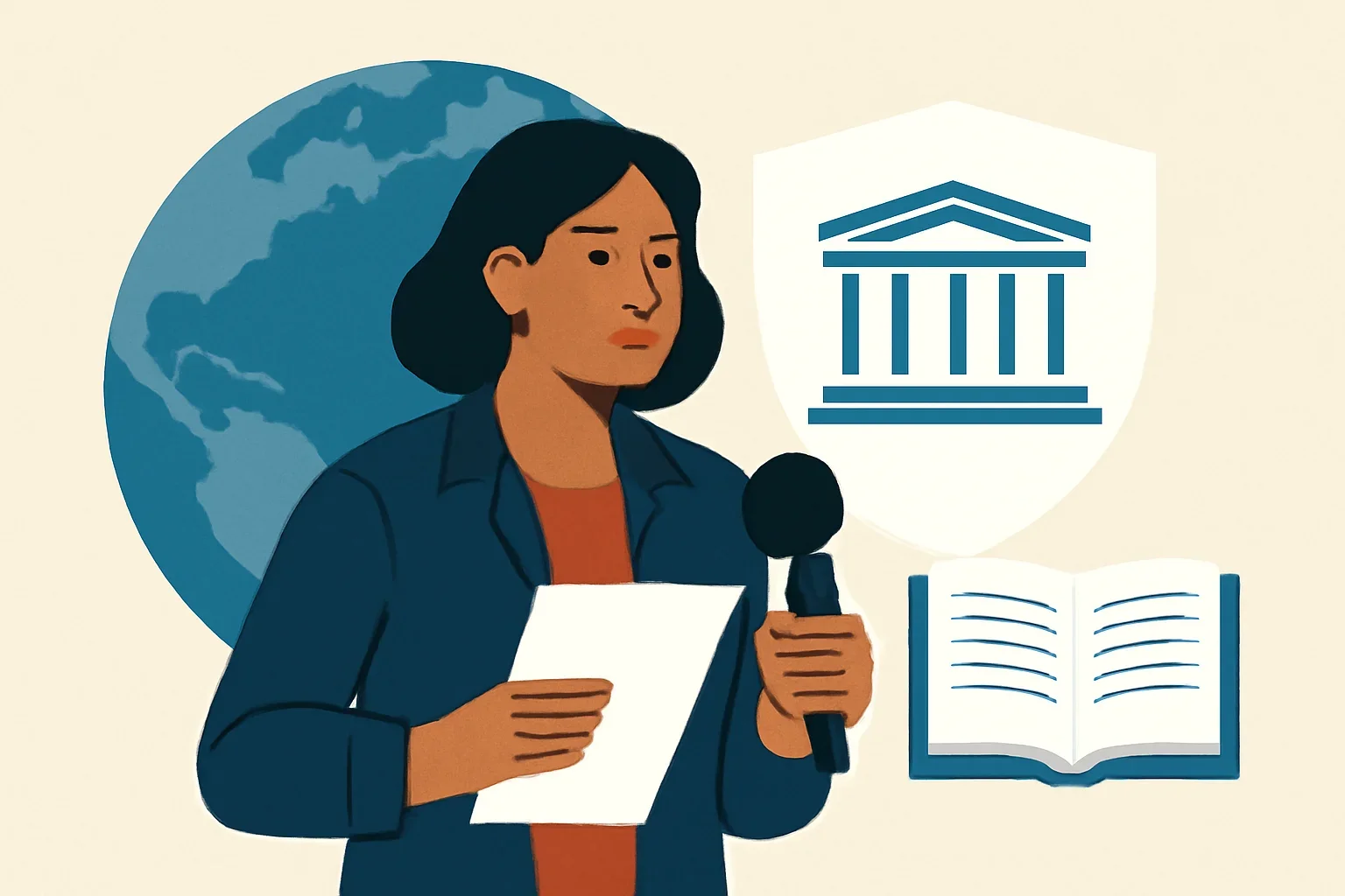 Illustration supporting the article How UNESCO Supports Journalist Safety.