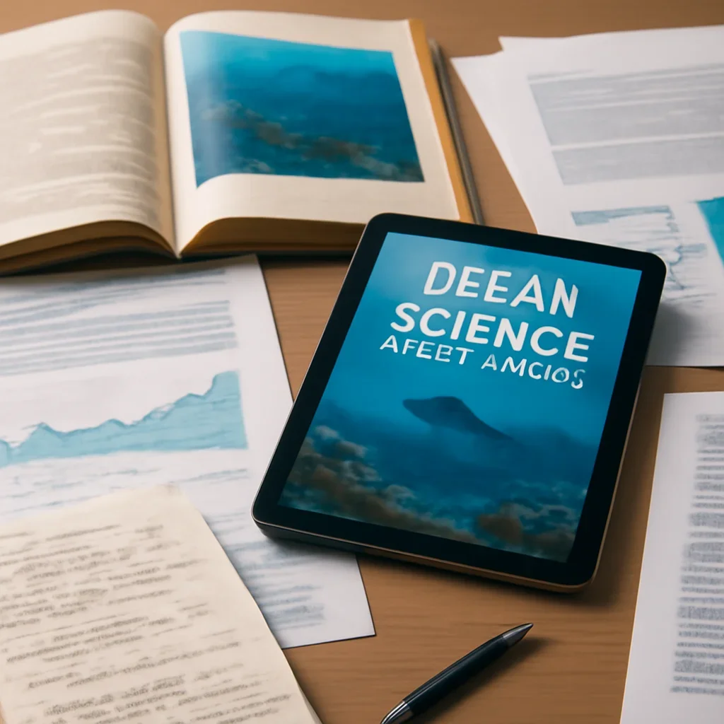 Editorial reading scene tied to UNESCO Ocean Science Explained with notes, reports or research material.