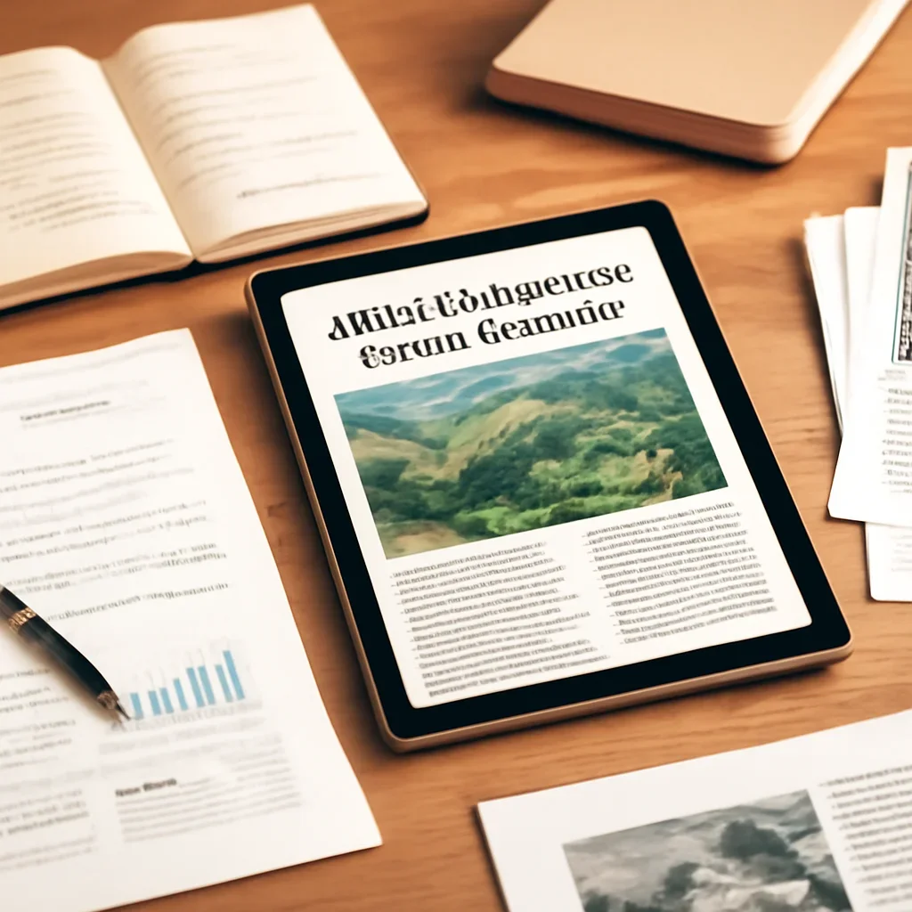 Editorial reading scene tied to What Is a UNESCO Global Geopark? with notes, reports or research material.