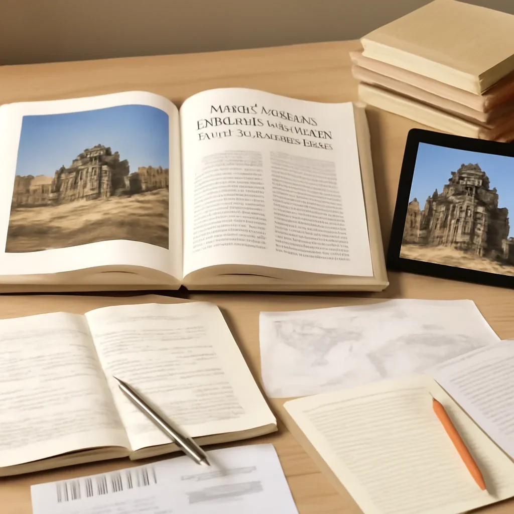 Editorial reading scene tied to What Makes a Site UNESCO World Heritage? with notes, reports or research material.