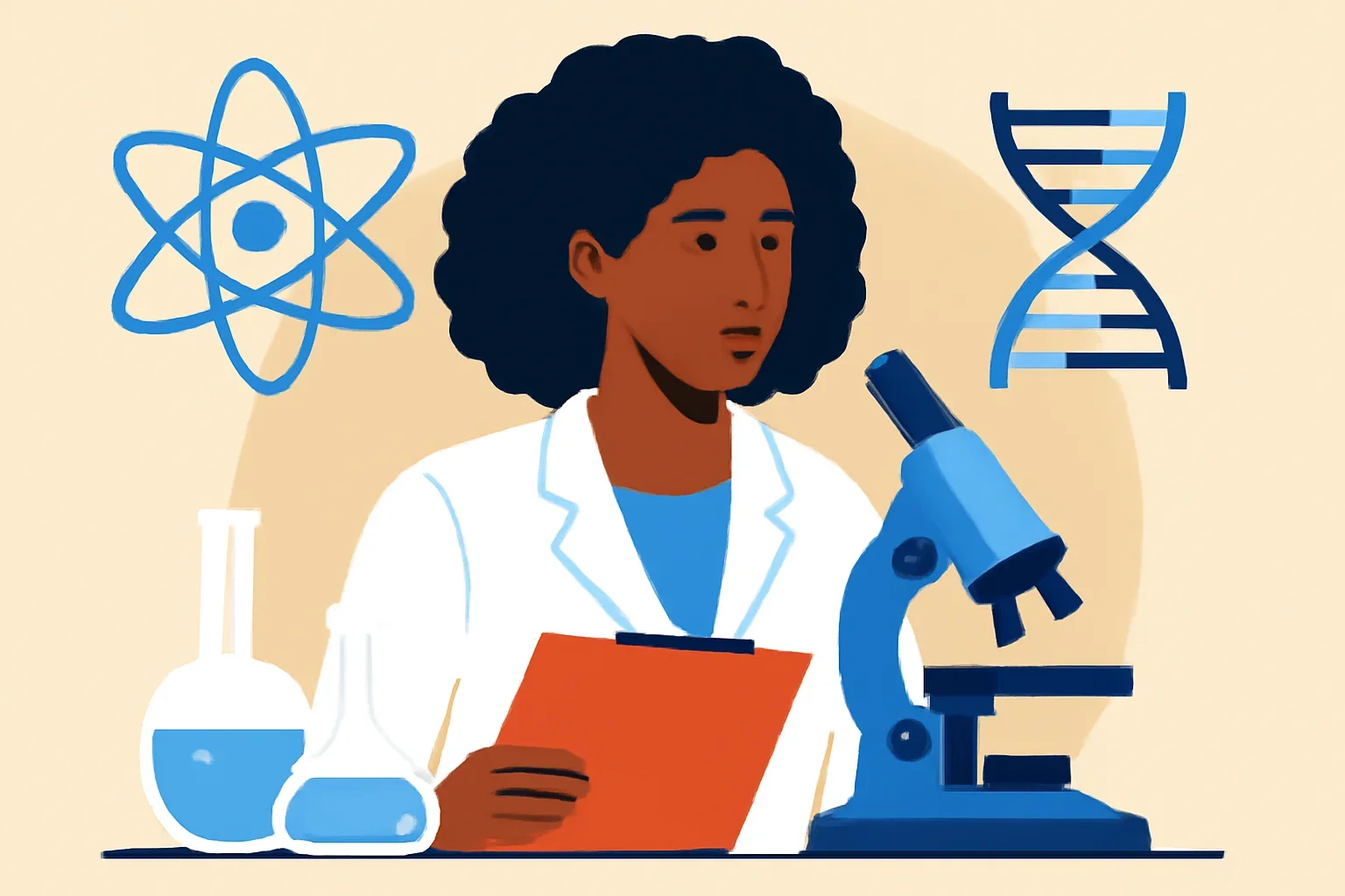 Illustration supporting the article Why Women in Science Coverage Matters.