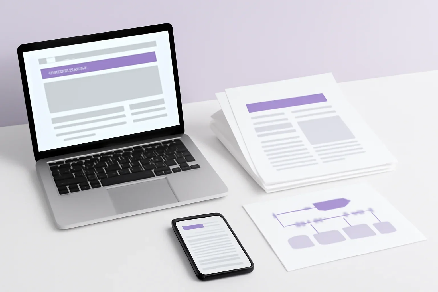 Contact the Newsroom page visual with editorial documents, screens and publishing workflow details.