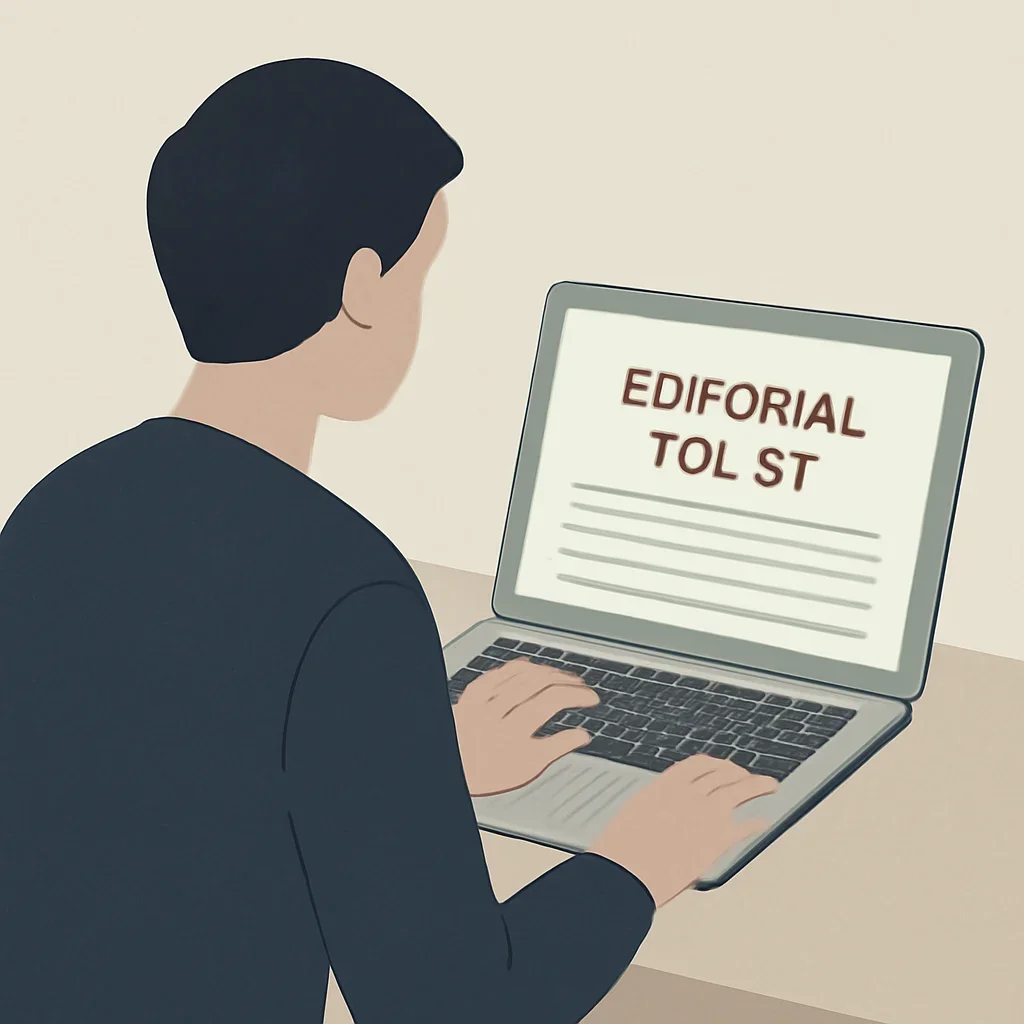 Reader reviewing newsroom guidance related to Editorial Policy.