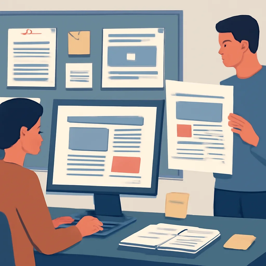 Editorial planning visual for Explainers with stories, reports or updates in review.