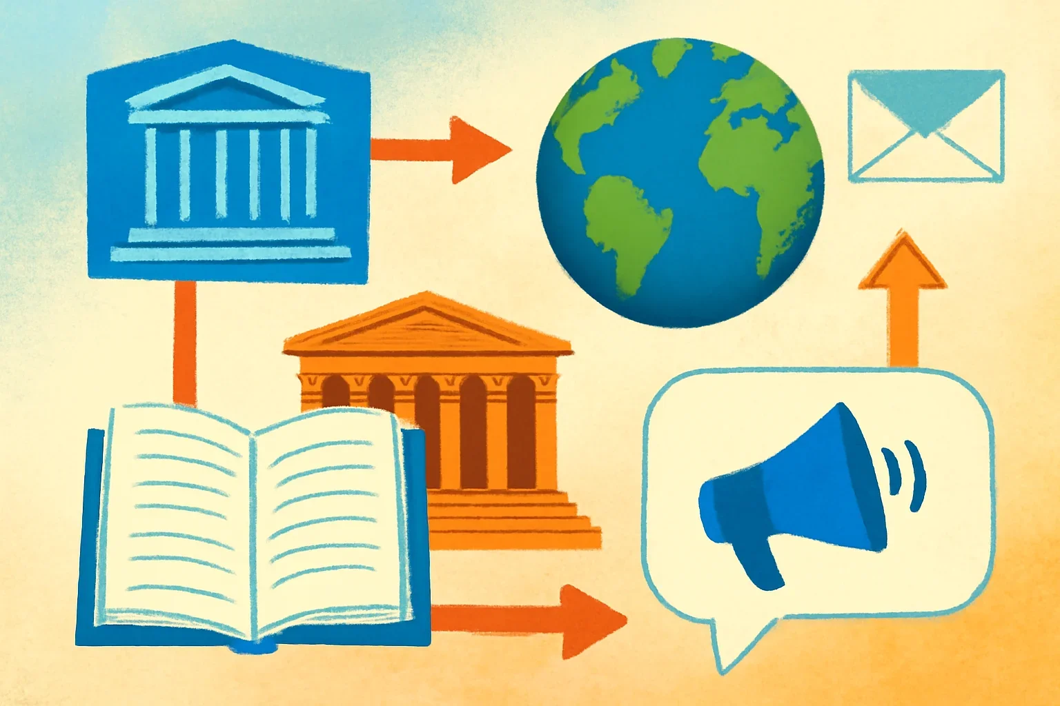 Topic Alerts coverage visual connected to email and push alerts by UNESCO topic.