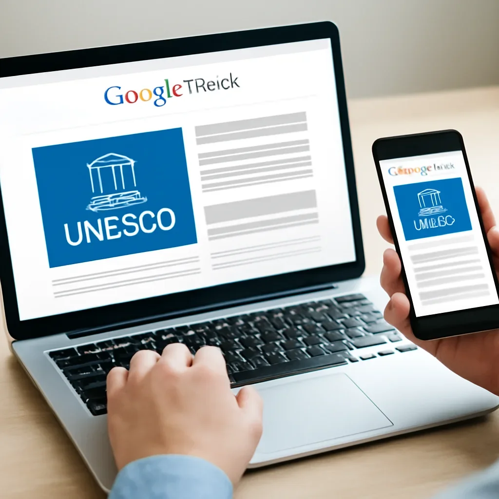 Reader using Google News resources to follow UNESCO developments more clearly.