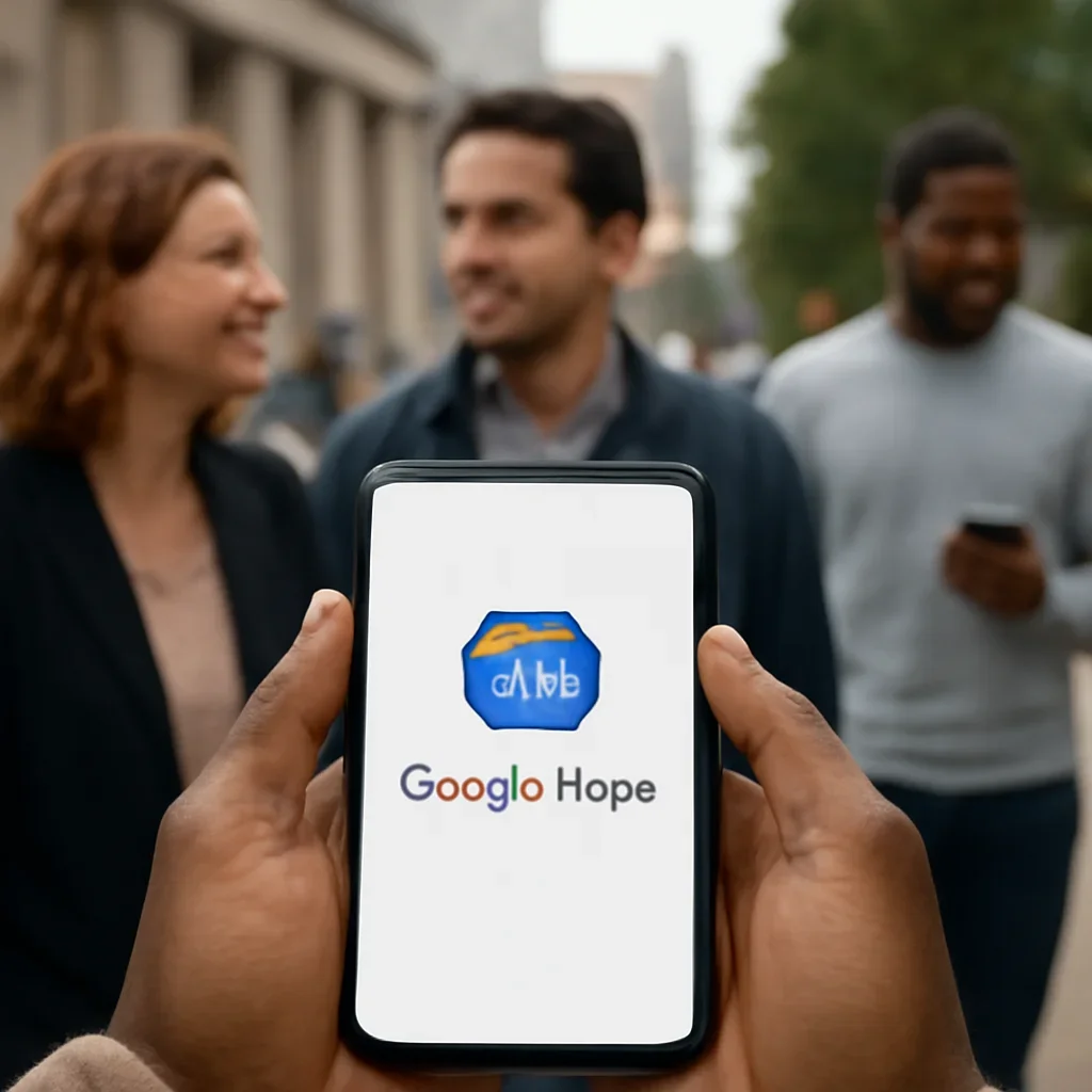 Supporting visual for Google News showing the people or places behind the coverage.