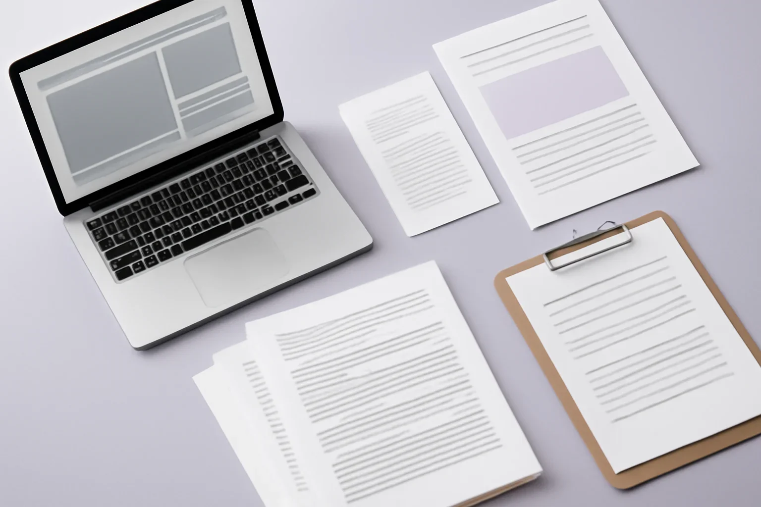 Licensing page visual with editorial documents, screens and publishing workflow details.