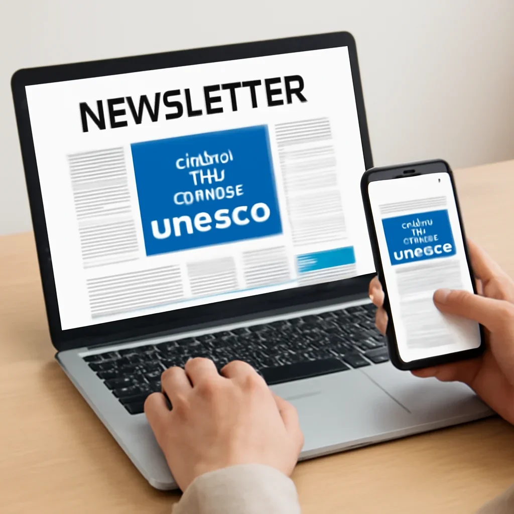 Reader using Newsletter resources to follow UNESCO developments more clearly.