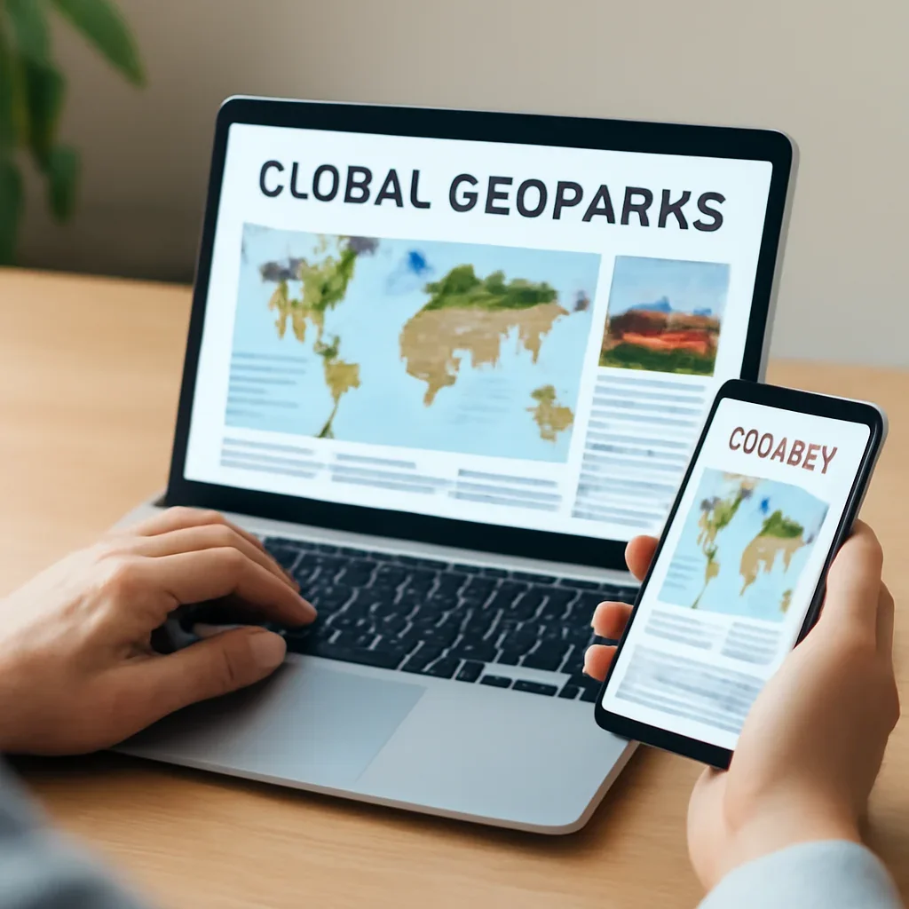 Reader using Global Geoparks resources to follow UNESCO developments more clearly.