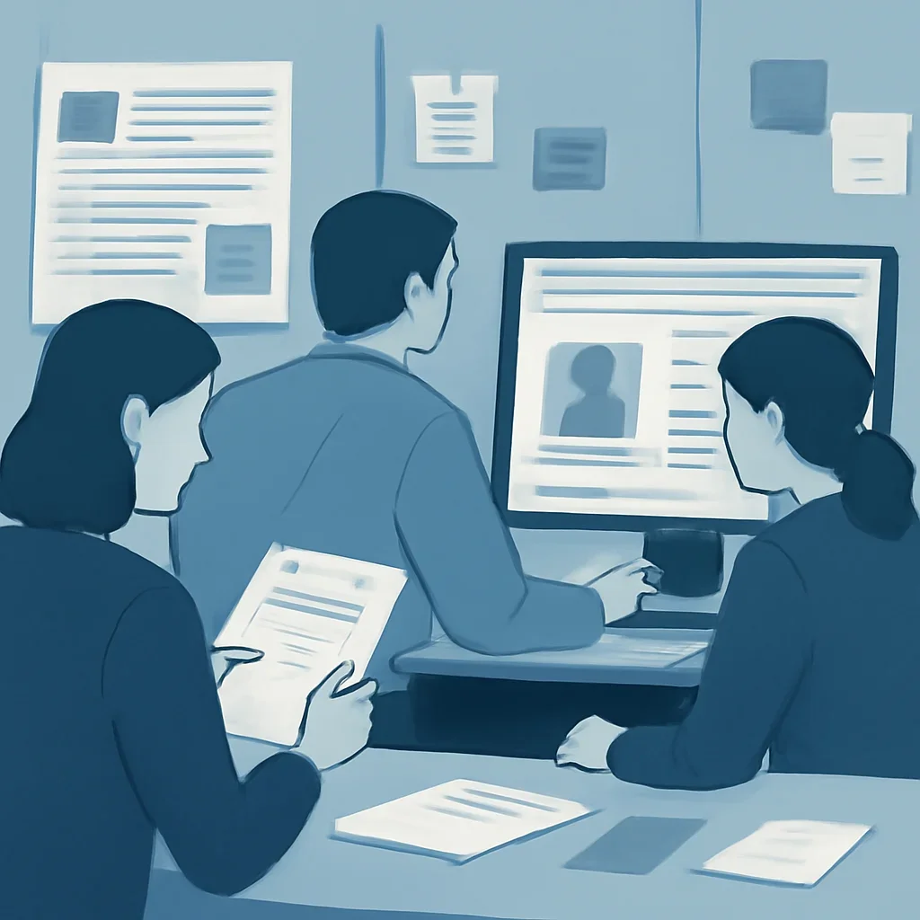 Editorial planning visual for Journalist Safety with stories, reports or updates in review.