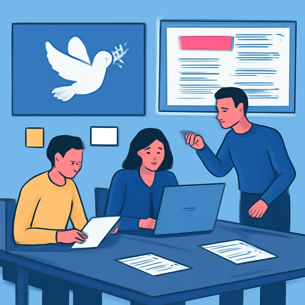 Editorial planning visual for Press Freedom with stories, reports or updates in review.