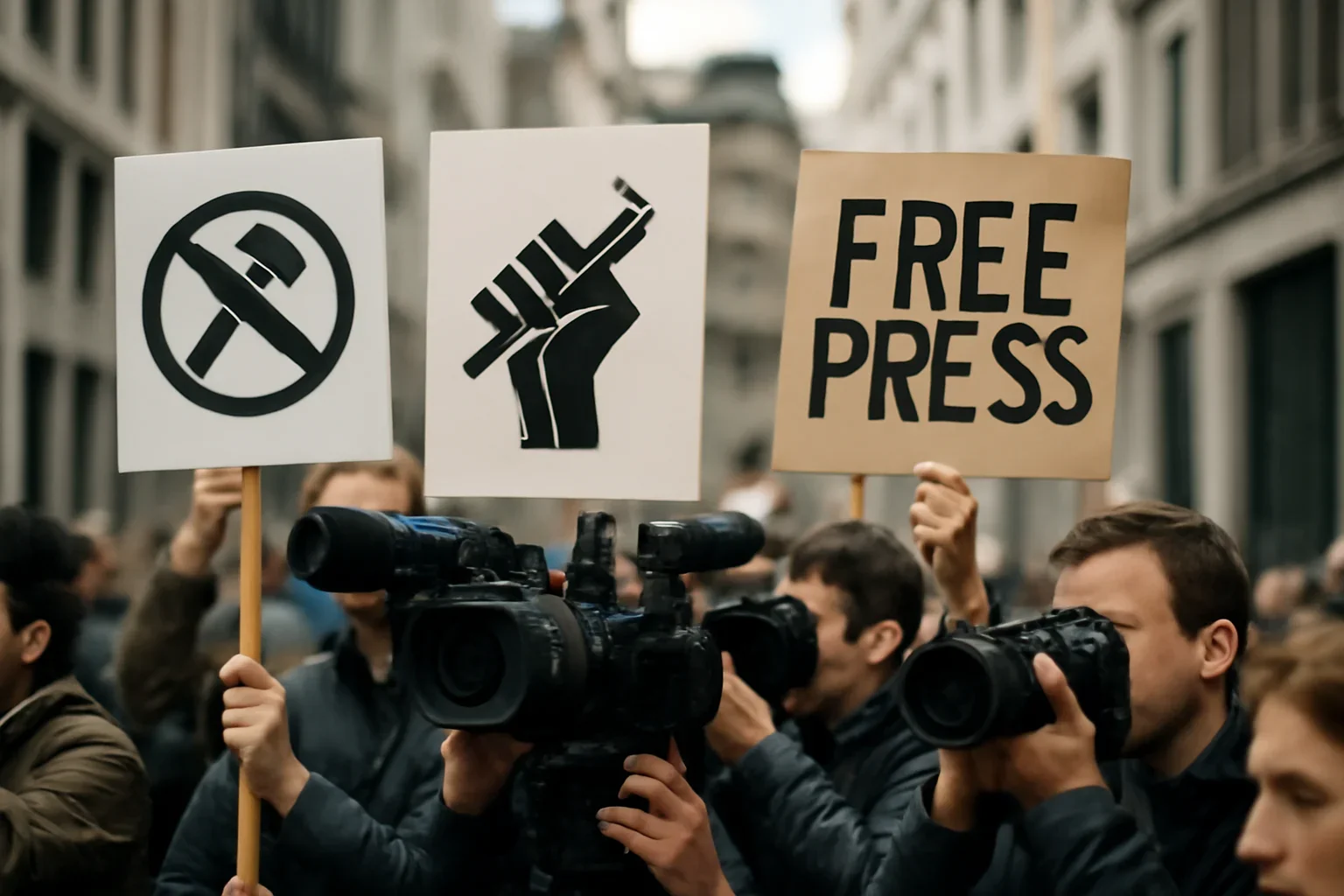 Press Freedom coverage visual connected to press freedom, censorship and freedom of expression coverage.